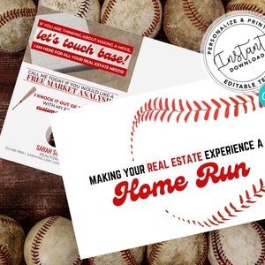 Real Estate Summer Postcard, Real estate marketing, Agent Baseball Mailer, Agent Farming Card, Editable Canva Template, Social Media