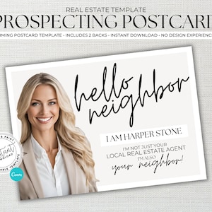 Real Estate Marketing, Real Estate Postcard, Canva Template, Agent Postcard, Real Estate Mailer, Hello Neighbor Postcard, Faming Postcard