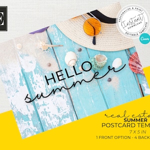 Real Estate Postcard, Real Estate Marketing, Agent Summer Postcard, Summer Real Estate Card, Real Estate Template, Farming Postcard, Canva