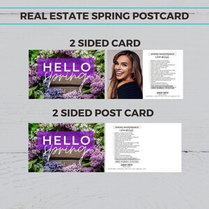 Real Estate Hello Spring Postcard, Real Estate Marketing, Agent Spring ...