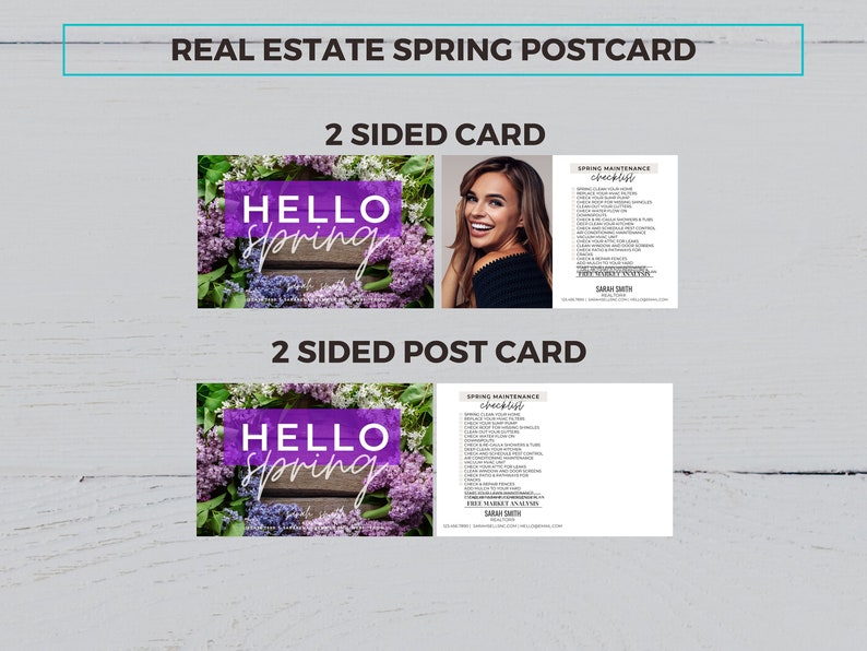 Real Estate Hello Spring Postcard Real Estate Marketing - Etsy