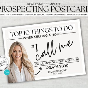 Real Estate Marketing, Real Estate Postcard, Canva Template, Agent Postcard, Top 10 Things, Home Seller Postcard, Faming, Real Estate, Agent