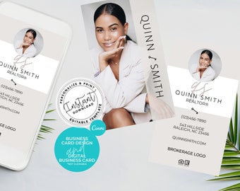 Real Estate Business Card Bundle, Digital Business Card, Real Estate marketing, Modern Business Card, Canva Template, Real Estate Template