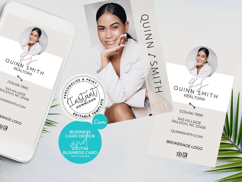 Real Estate Business Card Bundle Digital Business Card Real Etsy