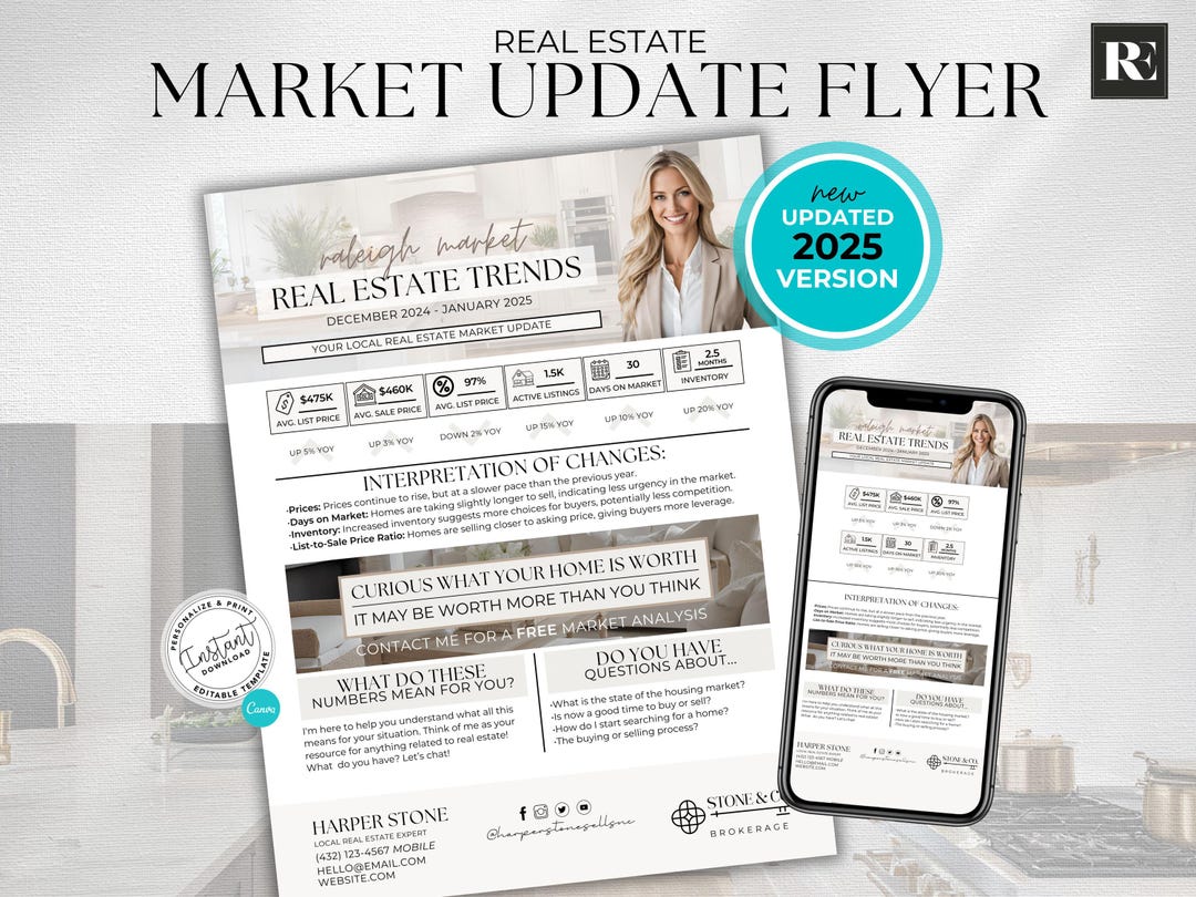 Real Estate Market Update Flyer, Real Estate Flyer, Mobile Market ...