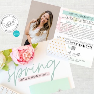 Real Estate Marketing, Real Estate Spring Postcard, Canva Template, Farming Card, Real Estate Mailer, RAgent Postcard, Instant Download