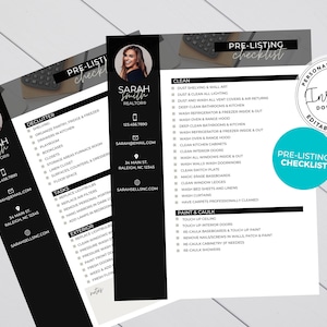 Real Estate Home Seller Pre-Listing Checklist, Real Estate Marketing, Custom Checklist, Real Estate Seller Guide, Canva Template, Agent