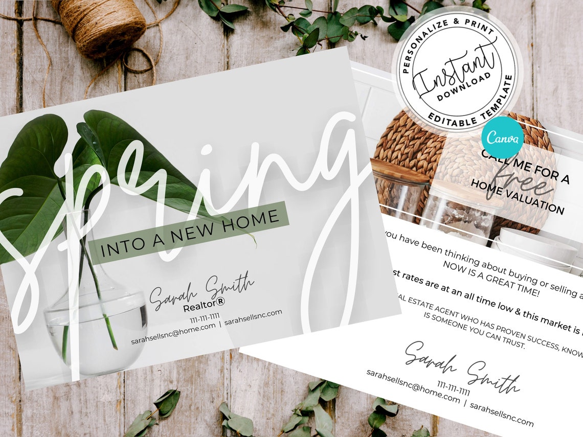 Real Estate Spring Postcards Realtor Spring Card Realtor Etsy