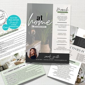 Real Estate March 2024 Newsletter, Real Estate Marketing, Spring Agent Newsletter, Mailer, Printable, Instant Download, Canva Template