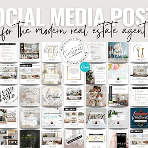 Real Estate Instagram Post, Real Estate Social Media Bundle, Real Estate Marketing, Facebook Post, Canva Template, Home Buyer, Home Seller