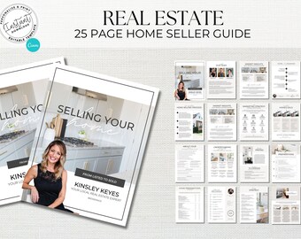 Real Estate Seller Guide, Real Estate Marketing, Agent Listing Presentation, Listing Packet, Canva Template, CMA Packet, Print, Digital