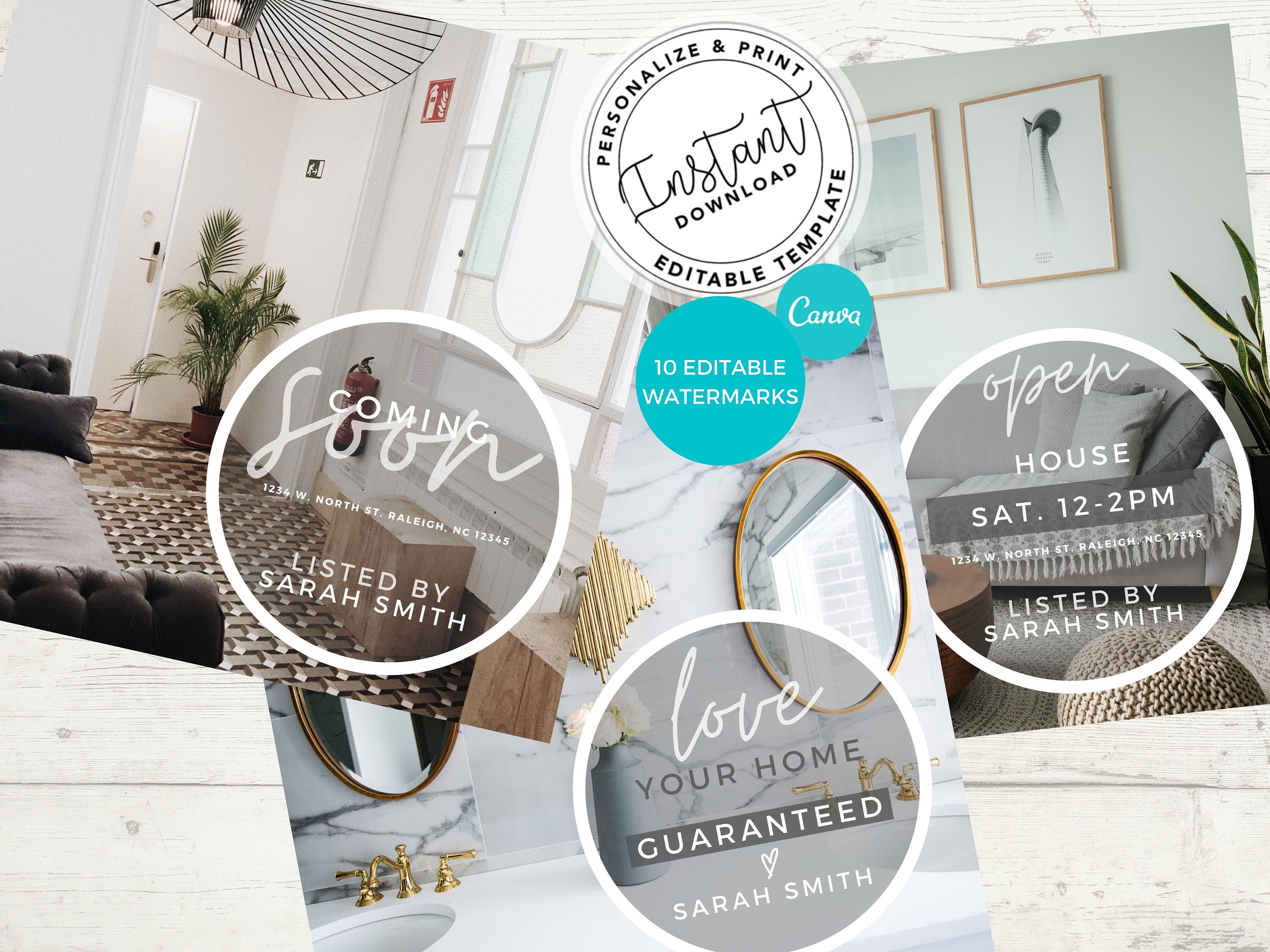 Real Estate Watermark Real Estate Marketing Real Estate Etsy