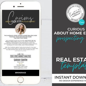 Prospecting Text Message, Textable Real Estate Card, Home Equity, Real Estate Marketing, Real Estate Template, Canva, Agent Text Message