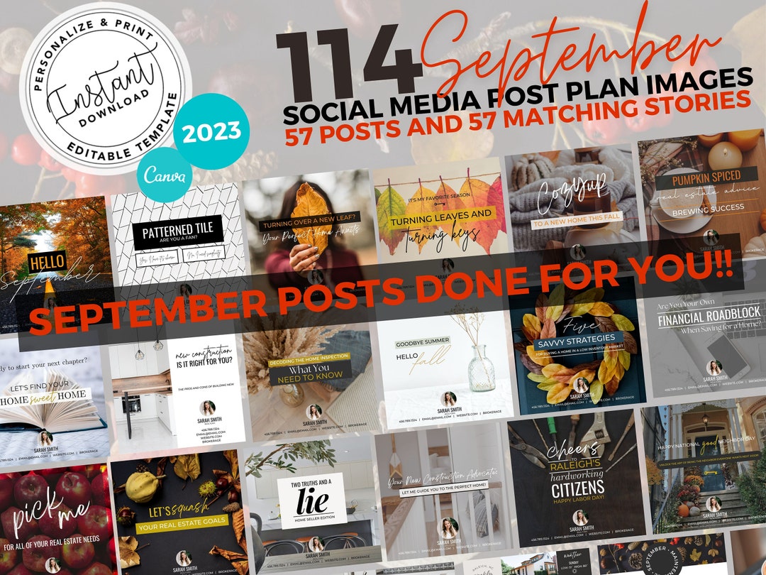 Real Estate September Social Media Post, Real Estate Marketing ...