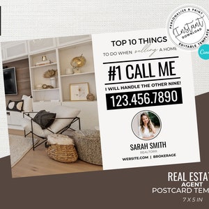 Real Estate Marketing, Real Estate Postcard, Canva Template, Postcard, Real Estate Mailer, Home Seller Postcard, Faming Card, Agent