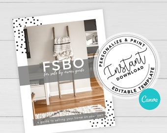 For Sale By Owner Guide, Real Estate Marketing, Real Estate Template, FSBO, Home Seller Guide, Moving Guide & Checklist, Guide for Agents