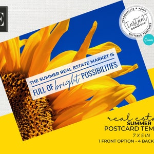 Real Estate Hello Summer Postcard, Real estate marketing, Agent Summer Mailer, Agent Farming Card, Editable Canva Template, Social Media