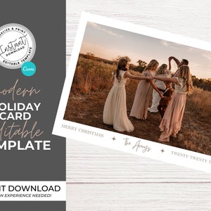 Canva Editable Christmas Card Template, Entrepreneur Holiday Card, Modern Christmas Card, Canva Holiday Card Template, Photo Christmas Card