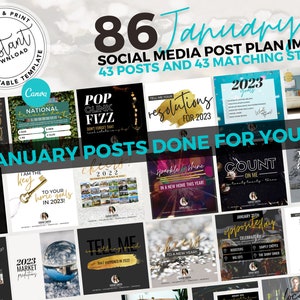 Real Estate January Social Media Post, Real Estate Marketing, New Years Facebook Post, Agent Marketing, Instagram, Canva Template, PDF