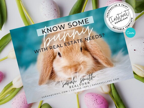 Realtor Spring Postcard Real Estate Easter Postcard Real - Etsy