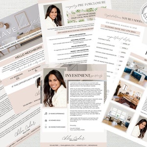 May include: A pink and white real estate marketing flyer with a photo of a woman and text that says "I have buyers interested in buying a home in your neighbourhood. For the right price, would you consider selling?"