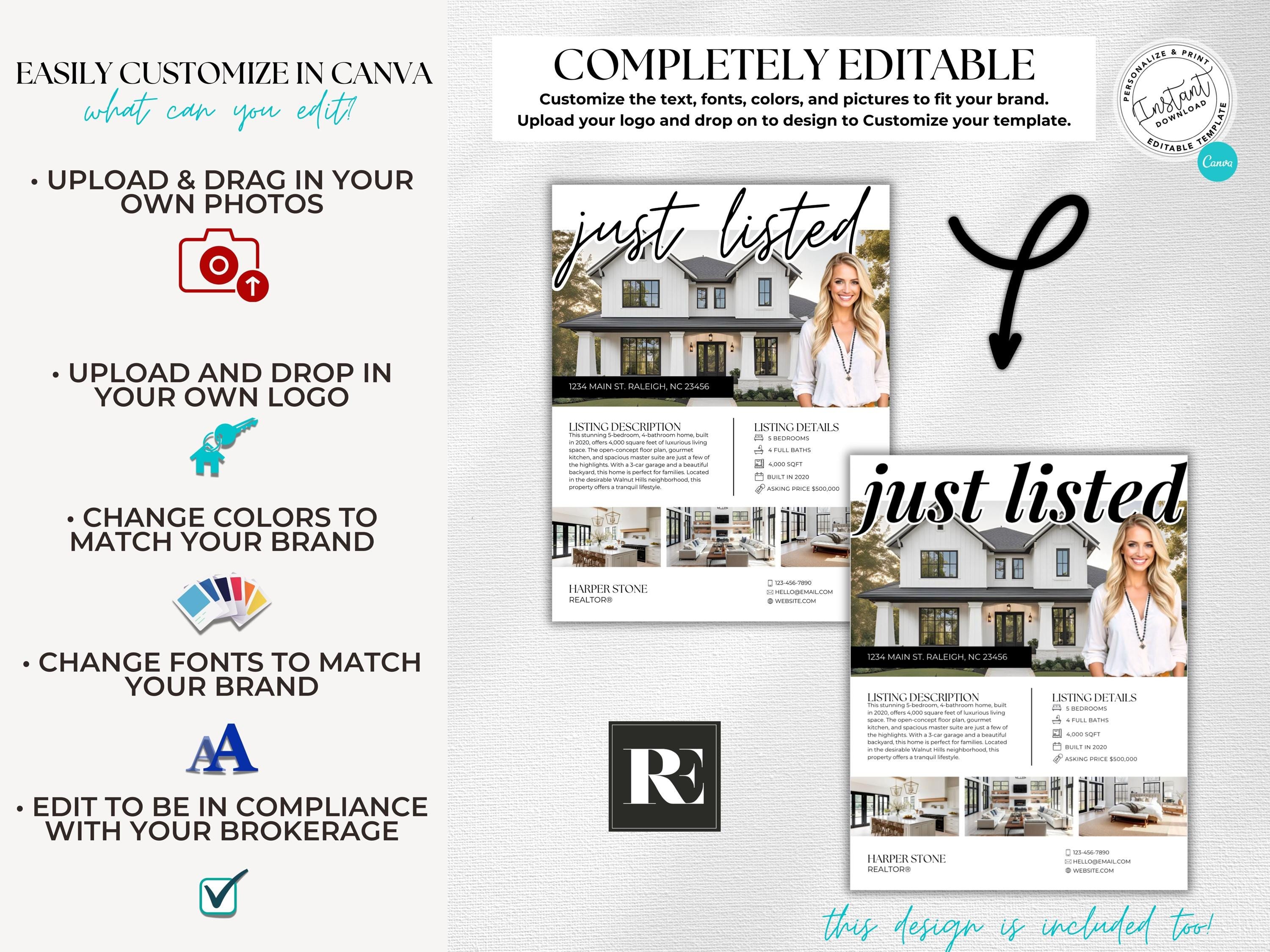 Real Estate Flyer Template: Modern Open House Canva Design - Etsy