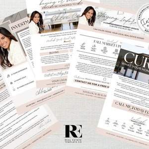 May include: A pink and white real estate marketing brochure featuring a woman and the text "Staying Informed: A Comprehensive Market Update for the Balakai Area". The brochure also includes the text "I am Chloe Cedar, Your Local Real Estate Expert" and "Fall Market Update".