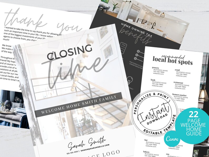 Real Estate Closing Guide, Welcome Home Packet, Agent Client Exit ...
