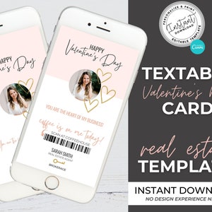 Valentines Day Text Message, Real Estate Template, Digital Coffee Gift Card, Digital Valentine Card, Agent Gift, Real Estate Marketing