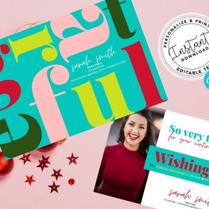 Real Estate Holiday Card, Agent Hello Neighbor Postcard, Agent Holiday Farming Card, Real estate marketing, Editable, Canva, Download