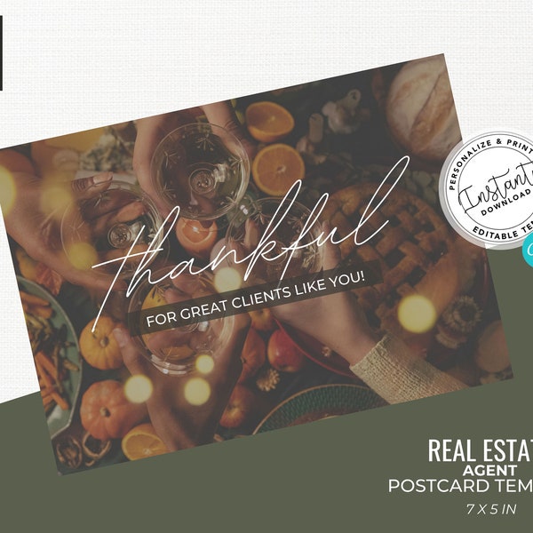 Real Estate Thanksgiving Card, Thanksgiving Pop By, Real Estate Marketing, Thanksgiving Card, Canva Template, Realtor Farming Card, Pie