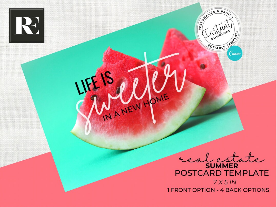Real Estate Postcard, Realtor Summer Postcard, Real Estate Marketing