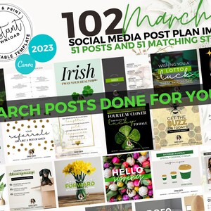 Real Estate March Social Media Post, Real Estate Marketing, St Patricks day Facebook Post, Agent Marketing, Instagram, Canva Template, PDF