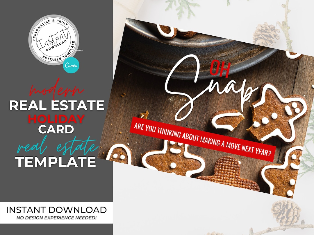 Real Estate Holiday Card, Realtor Christmas Postcard, Realtor Holiday Farming Card, Real Estate