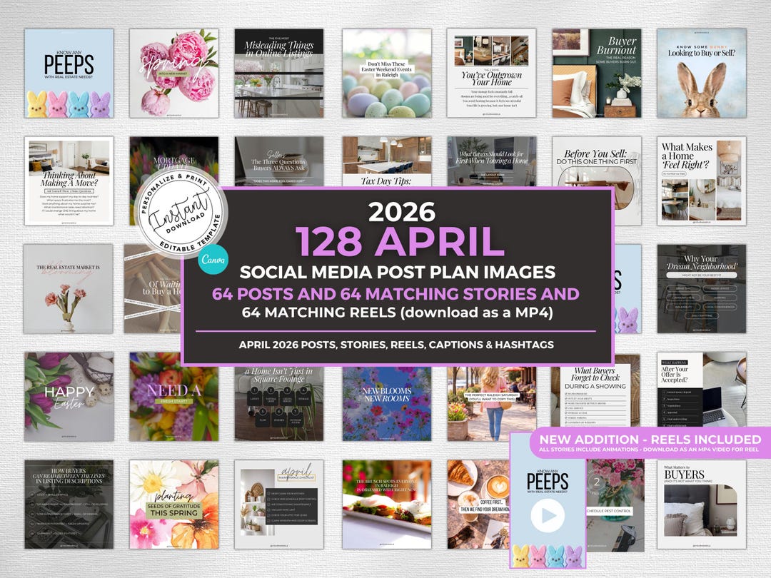 April 2026 Real Estate Social Media Canva Templates, Realtor Marketing ...