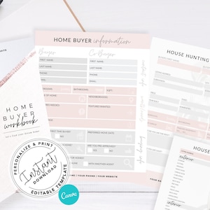 Real Estate Template, Real Estate Marketing, Home Buyer Info Sheet, Buyer Questionnaire, House Hunting, Buyer Checklist, Buyer Workbook