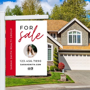 Real Estate For Sale Sign, Custom For Sale, Modern For Sale Yard Sign, Real Estate Marketing, Canva Template, Open House, Custom Sign