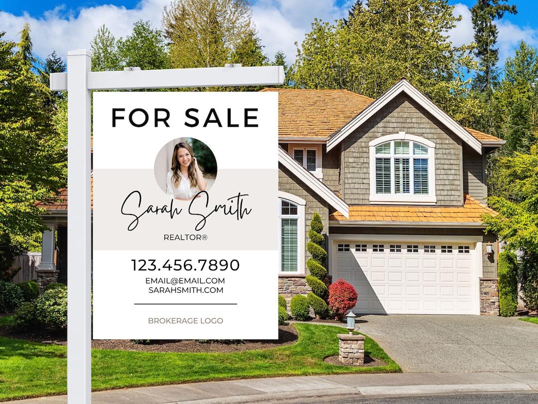 Real Estate Sign Template Yard Sign for Sale Sign Listing Sign for