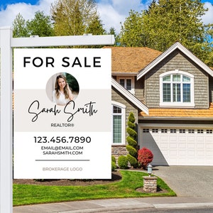 Real Estate Sign Template, Yard Sign, For Sale Sign, Listing Sign, For Sale Sign, Canva, Modern For Sale Sign, Open House, Custom Sign
