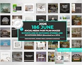 June 2026 Real Estate Social Media Canva Templates, Realtor Marketing Canva Instagram & Facebook Posts Reels Content Bundle, Summer, Luxury