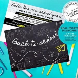Real Estate Marketing, Real Estate Back to School Card, Modern Real Estate, Real Estate Template, Agent Farming Postcard, Hello Neighbor