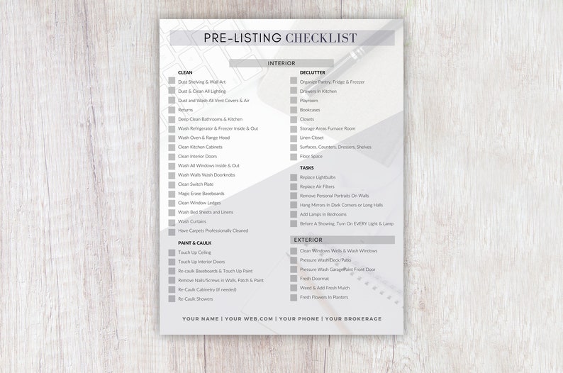 Real Estate Home Selling Checklist Printable Pre Listing - Etsy
