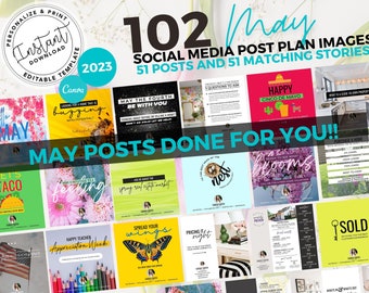 Real Estate May Social Media Post, Real Estate Marketing, Spring Facebook Post, Agent Marketing, Instagram, Canva Template, Mothers Day