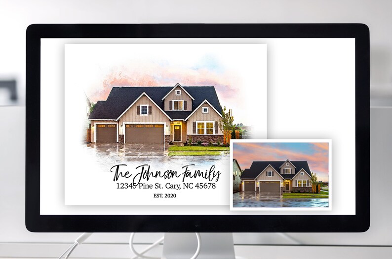 Custom House Watercolor Realtor Closing Gift Custom House Etsy