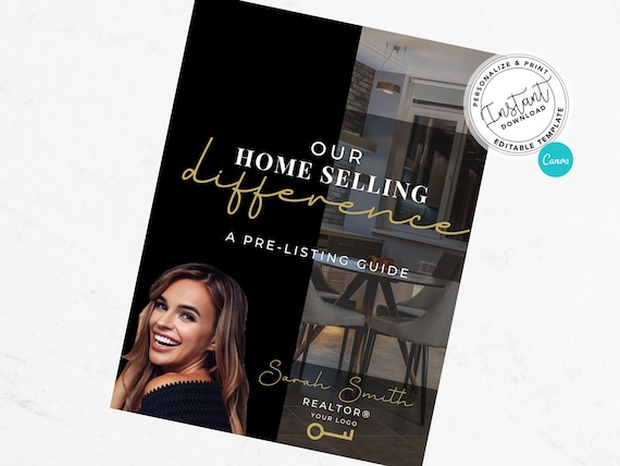Seller Pre-Listing Presentation, Real Estate Template, Real Estate Marketing, Seller Guide, Canva Template, Real Estate, Pre-Listing Packet