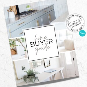 Real Estate Home Buyer Packet, Real Estate Home Buyer Guide, Real Estate Marketing, Real Estate Template, Canva Editable, Instant Download