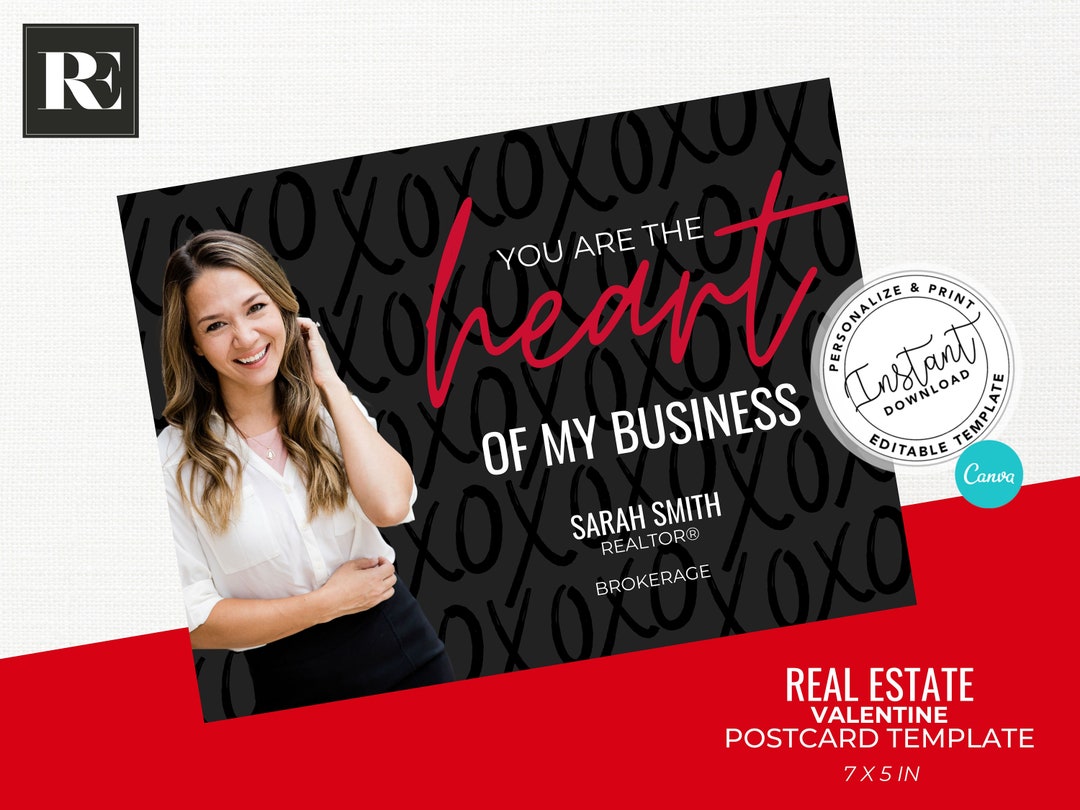 Real Estate Valentine Postcard, Real Estate Marketing, Realtor