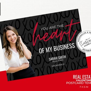 Real Estate Valentine Postcard, Real estate Marketing, Agent Valentine,Agent Pop By Card, Real Estate Farming, Canva Template, Branding