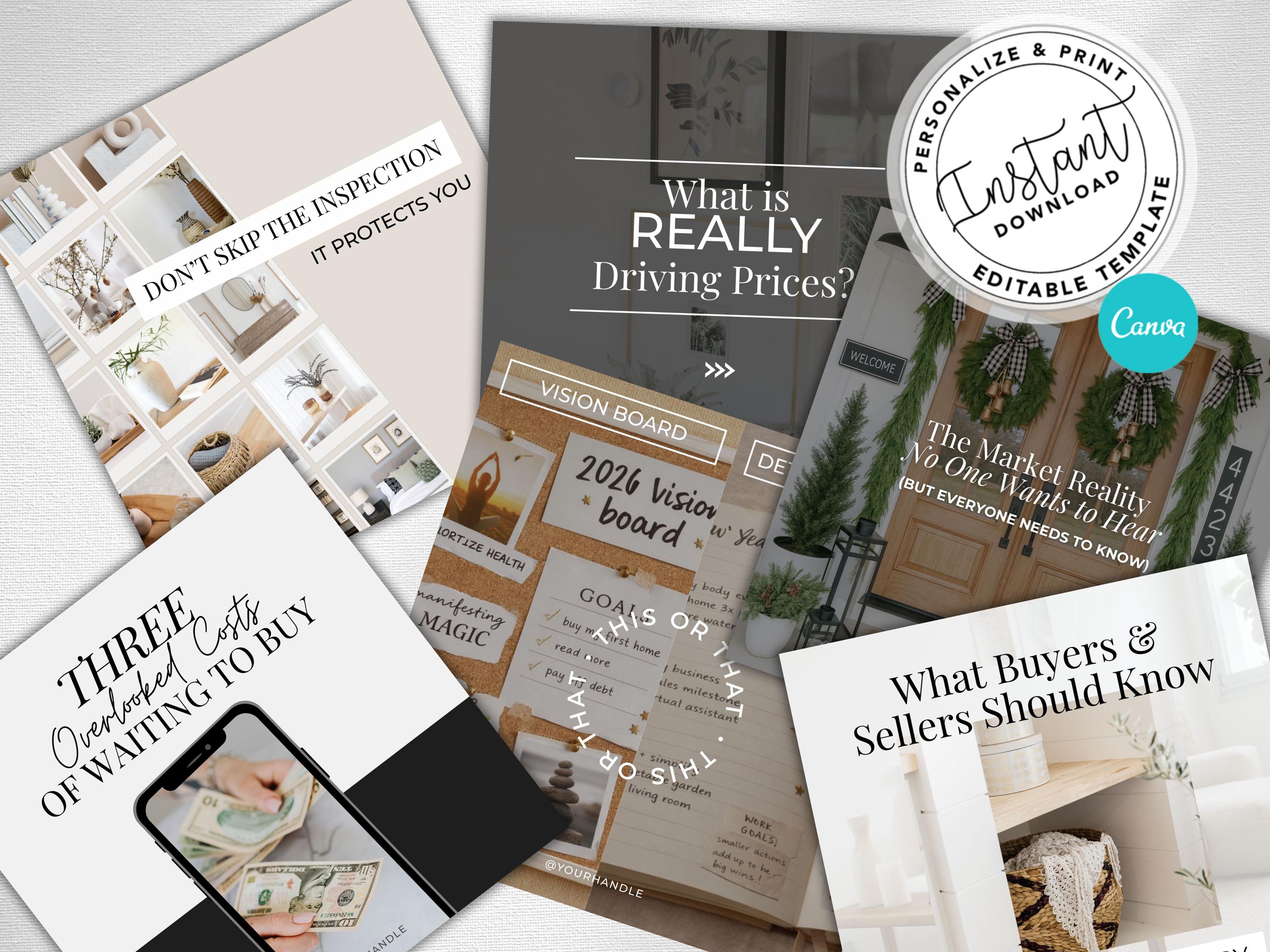 January 2026 Real Estate Social Media Canva Templates, New Years ...