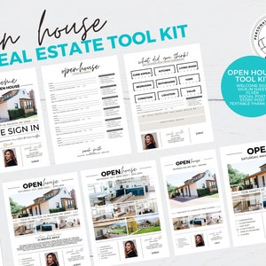 Real Estate Marketing, Open House Bundle, Real Estate Template, Canva Template, Open House Sign in, Open House thank you, House feedback